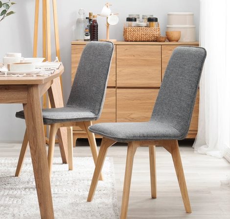 Heim Studio RIKU Kursi Makan Set 2 Buah Abu